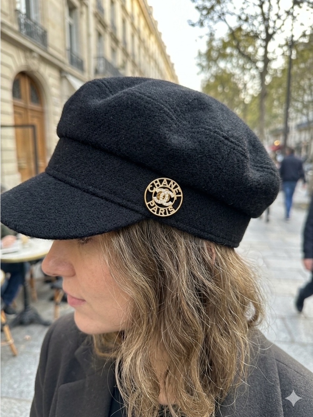 Gold Tone with Crystal Logo Brooch